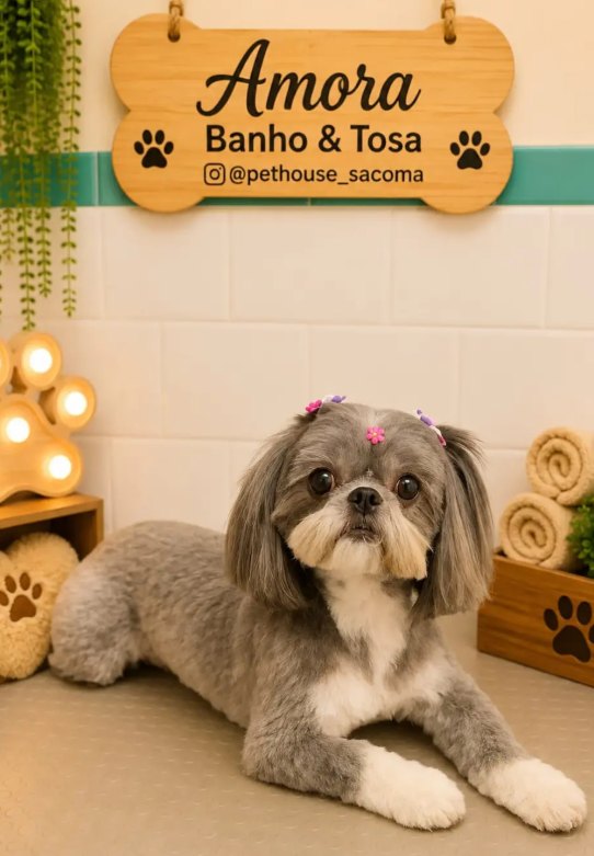 Amora, tosada na Pet House Sacomã